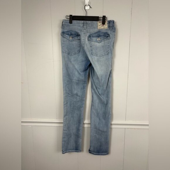 True Religion Billie Mid Rise Straight Denim Blue Jeans Size 30 Casual Everyday - Picture 3 of 12